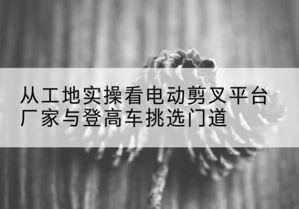 莱阳电动剪叉升降平台厂家-从工地实操看电动剪叉平台厂家与登高车挑选门道